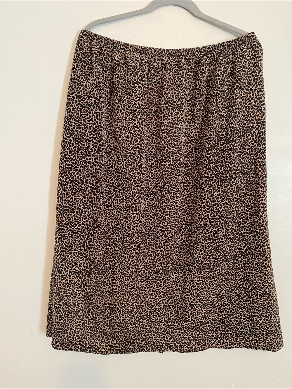 Vintage Beige and Black Leopard Midi Skirt